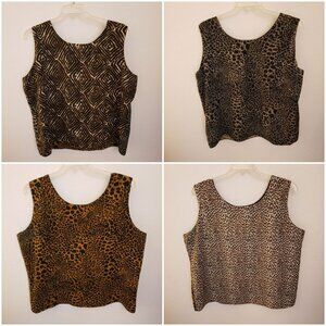 Vintage 4 Sided Reversible Animal Print Sleeveless Top Size L/XL* EUC